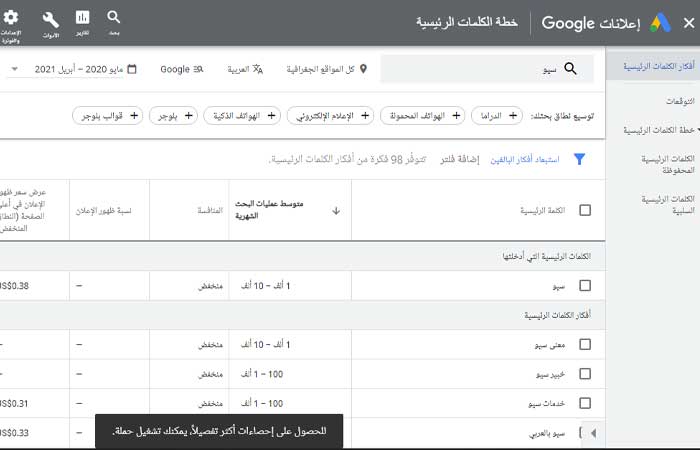 أدوات البحث عن الكلمات المفتاحية,الكلمات المفتاحية,تحسين محركات البحث,سيو