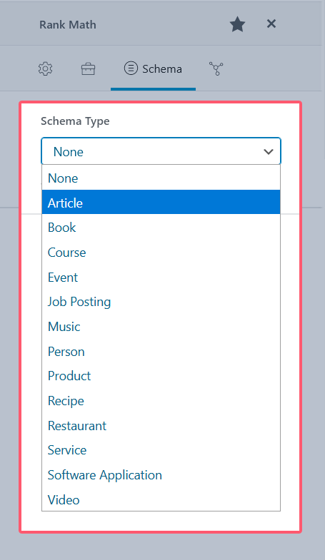 Rank Math schema