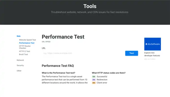 أداة KeyCDN Performance Test