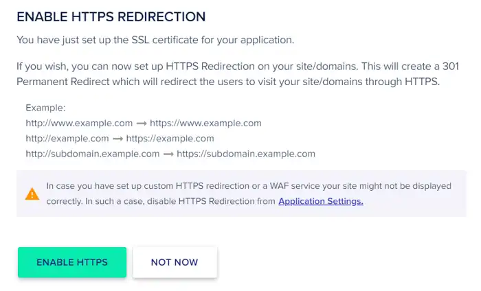 فرض إعادة توجيه HTTPS