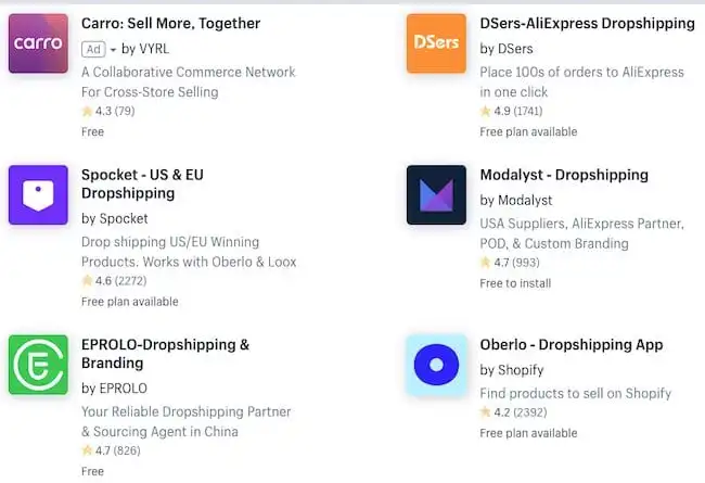 Shopify تطبيقات دروب شيبنج