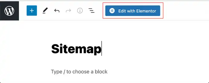 قم بتحرير الصفحة باستخدام Elementor