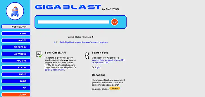 محرك بحث Gigablast
