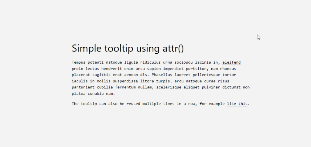 تلميح CSS باستخدام خاصية Attr